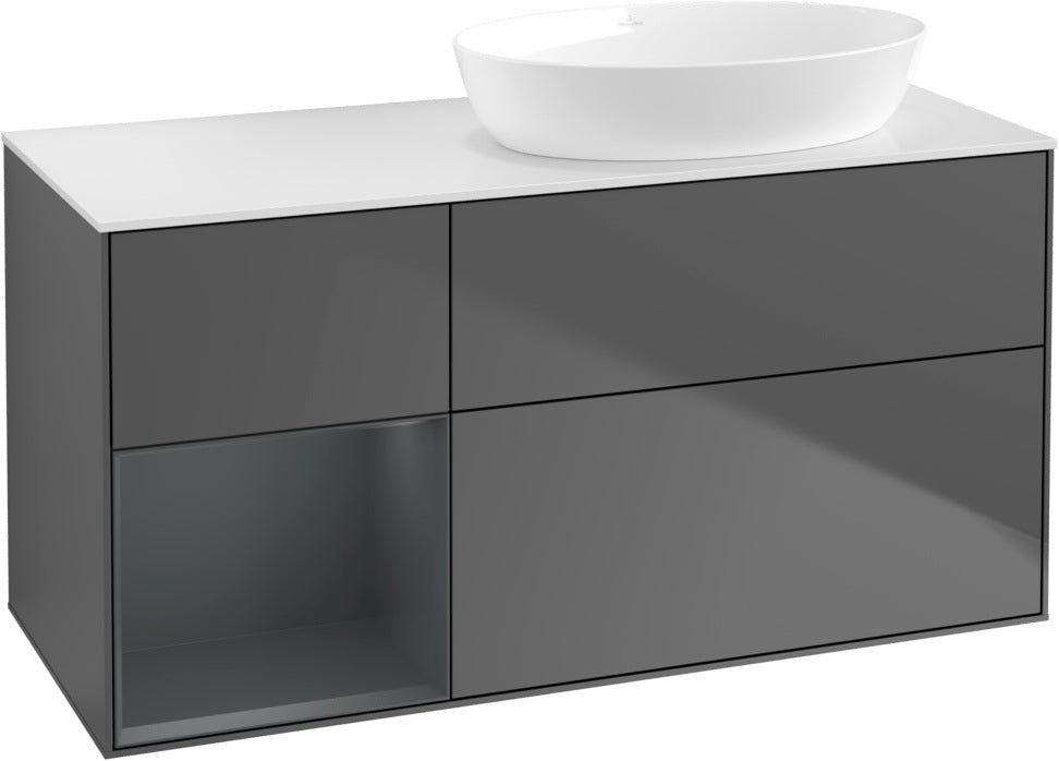 Villeroy & Boch Finion Waschtischunterschrank 1200 mm Glossy White Lacquer mit Beleuchtung