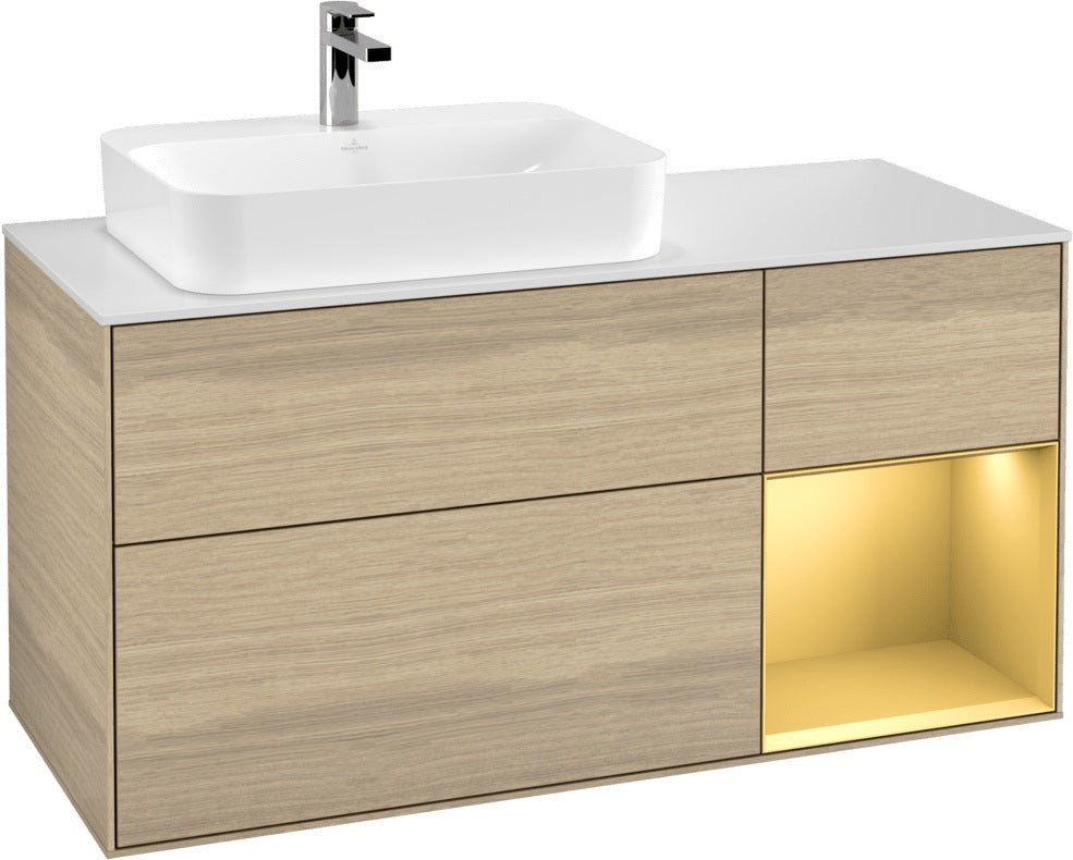 Villeroy & Boch Waschtischunterschrank Finion F401G 1200 mm Glossy White Lacquer mit Beleuchtung