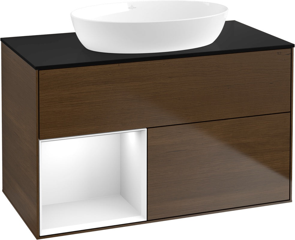 Villeroy & Boch Waschtischunterschrank Finion FA12G 1000 mm Glossy White Lacquer mit Beleuchtung