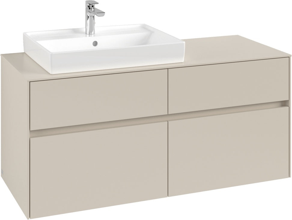Villeroy & Boch Waschtischunterschrank Collaro C082 B0 1200 mm Cashmere Grey mit Beleuchtung und SoftClosing