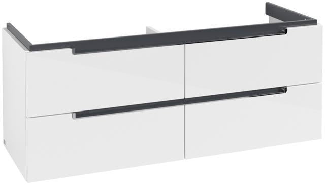 Villeroy & Boch Subway 2.0 Waschtischunterschrank 1287 mm mit 4 Auszügen in Glossy White