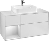 Villeroy & Boch Finion Waschtischunterschrank G161G 1200 mm Glossy White Lacquer mit LED-Beleuchtung