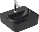 Villeroy & Boch Handwaschbecken Finion 436443R7 – 430 x 390 mm, Pure Black CeramicPlus, TitanCeram, wandhängend