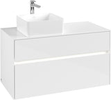 Villeroy & Boch Waschtischunterschrank Collaro C039 B0 1000 mm Glossy White mit Beleuchtung