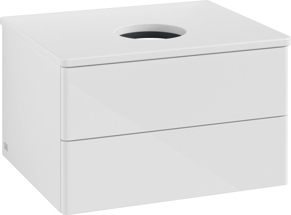 Villeroy & Boch Waschtischunterschrank Antao 600 mm Glossy White Lacquer – 2 Auszüge, Push-to-Open