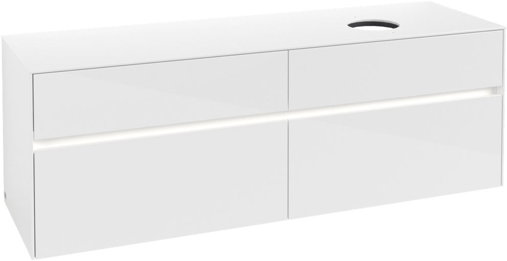 Villeroy & Boch Waschtischunterschrank Collaro C051 B0 1600 mm Glossy White mit LED-Beleuchtung