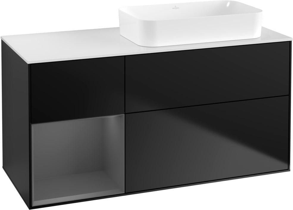 Villeroy & Boch Finion Waschtischunterschrank 1200 mm Glossy White mit Beleuchtung