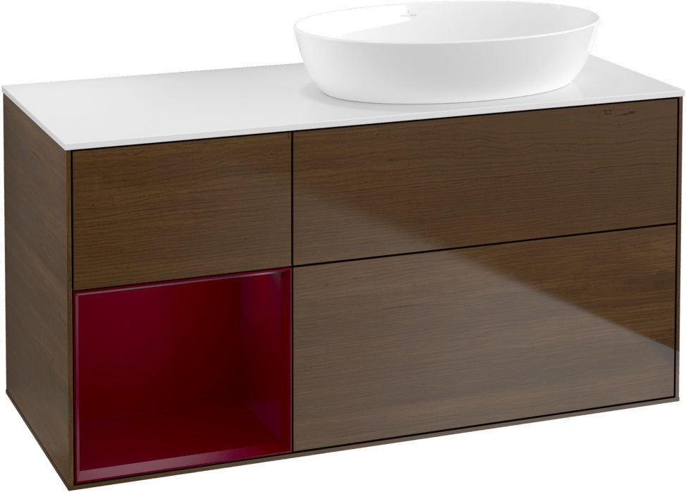 Villeroy & Boch Finion Waschtischunterschrank 1200 mm Glossy White Lacquer mit Beleuchtung