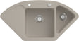 Villeroy & Boch Eckspüle Subway Style Eck 1115 mm Almond CeramicPlus – Keramik, 2 Becken, Abtropffläche