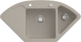 Villeroy & Boch Eckspüle Subway Style Eck 1115 mm Almond CeramicPlus – Keramik, 2 Becken, Abtropffläche