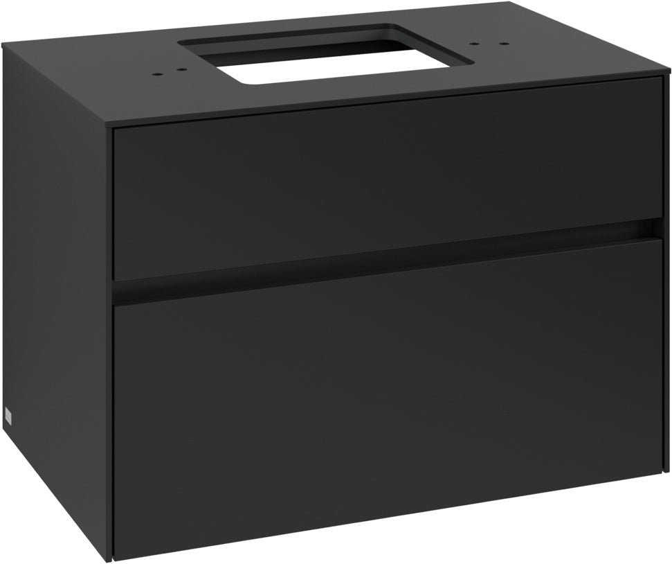 Villeroy & Boch Waschbeckenunterschrank Collaro C124 B0 800x548x500mm Eckig Volcano Black mit Beleuchtung