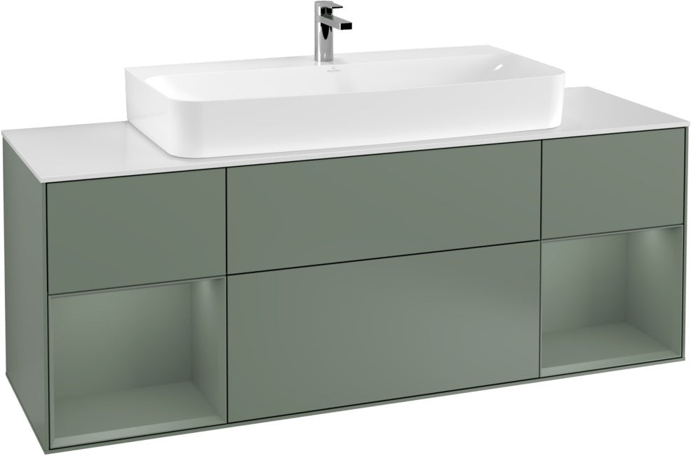 Villeroy & Boch Finion Waschtischunterschrank 1600 mm Glossy White Lacquer mit Beleuchtung