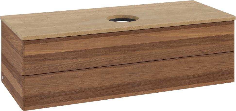 Villeroy & Boch Waschbeckenunterschrank Antao 1200 mm Warm Walnut mit Auszugsbeleuchtung