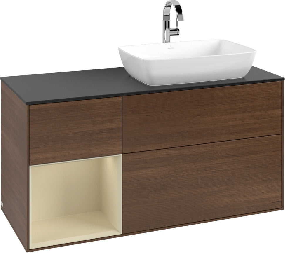 Villeroy & Boch Finion Waschtischunterschrank 1200 mm Glossy White Lacquer mit LED-Beleuchtung