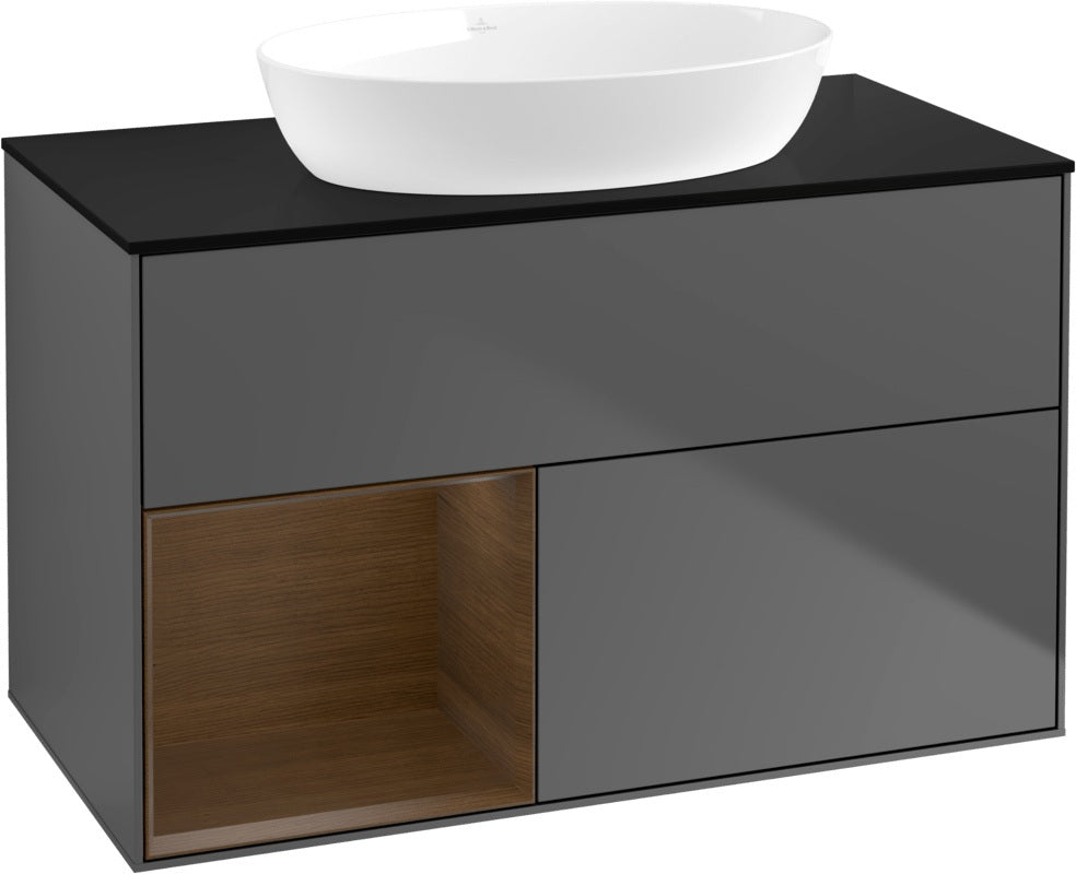 Villeroy & Boch Waschtischunterschrank Finion FA12G 1000 mm Glossy White Lacquer mit Beleuchtung