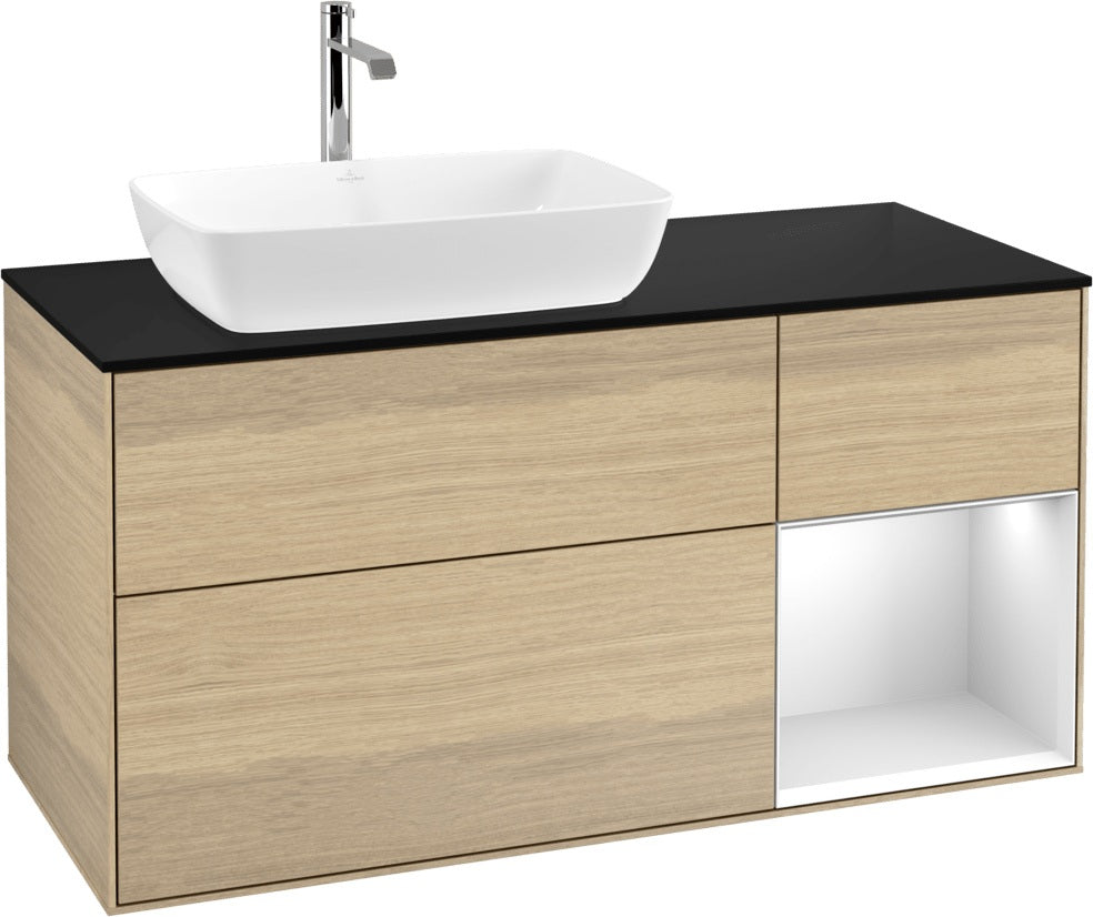 Villeroy & Boch Finion Waschtischunterschrank 1200 mm Glossy White mit Beleuchtung und SoftClosing