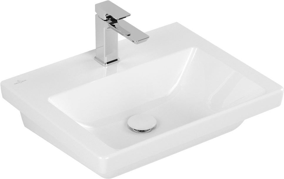 Villeroy & Boch Wandwaschbecken Subway 3.0 550 x 440 mm Weiß Alpin – Rechteck, ohne Überlauf, mit Hahnloch