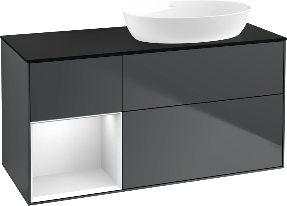 Villeroy & Boch Waschtischunterschrank Finion FA42G 1200 mm Glossy White Lacquer mit Beleuchtung