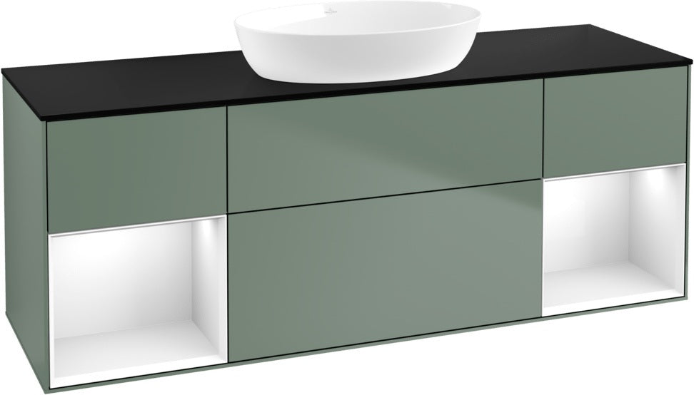 Villeroy & Boch Finion Waschtischunterschrank 1600 mm Glossy White Lacquer mit Beleuchtung