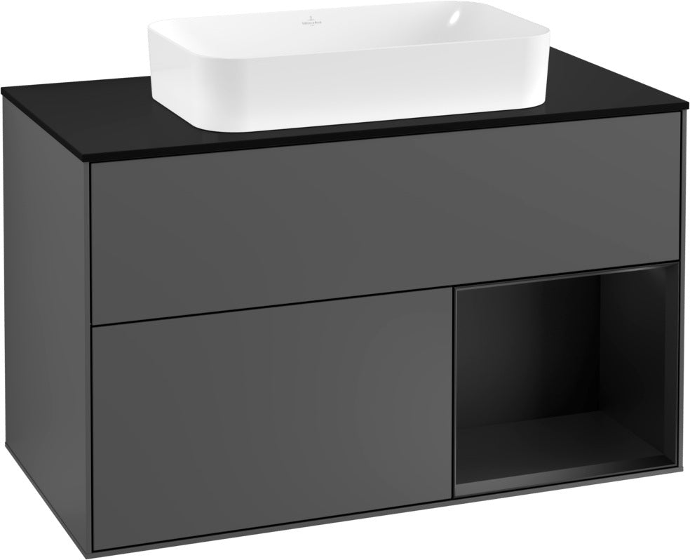 Villeroy & Boch Waschtischunterschrank Finion F252G 1000 mm Glossy White Lacquer mit LED-Beleuchtung