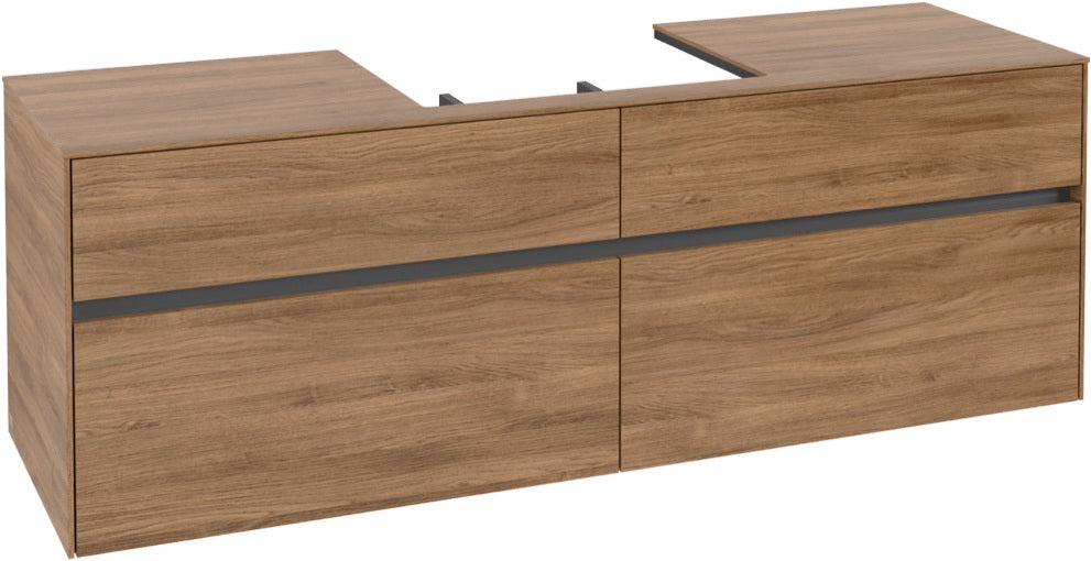 Villeroy & Boch Waschtischunterschrank Collaro Kansas Oak 1600 mm mit 4 Auszügen und SoftClosing