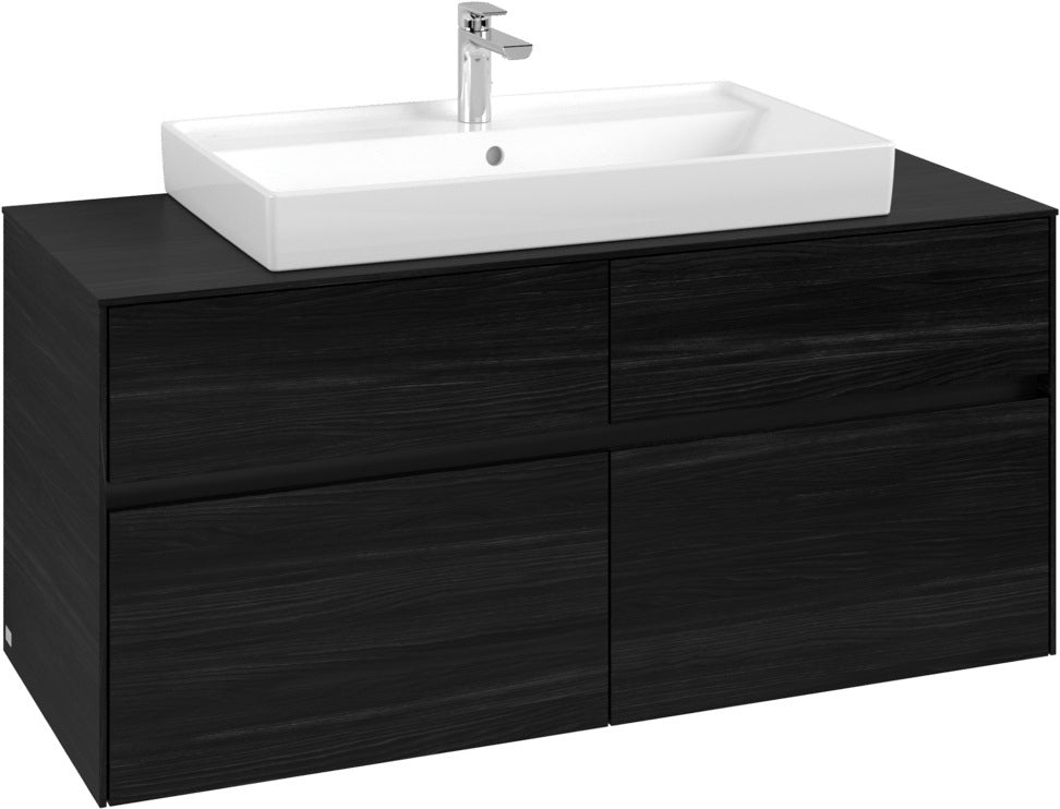Villeroy & Boch Waschtischunterschrank Collaro C087 B0 1200 mm Black Oak mit Beleuchtung