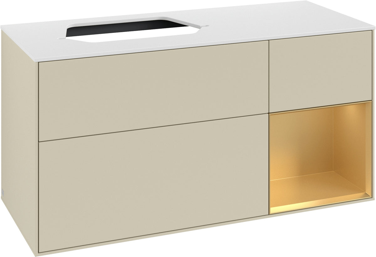 Villeroy & Boch Waschtischunterschrank Finion F401G 1200 mm Glossy White Lacquer mit Beleuchtung