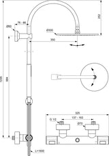 Villeroy & Boch Duschsystem Universal Showers TVS000 – Thermostat, Regenbrause, Chrom