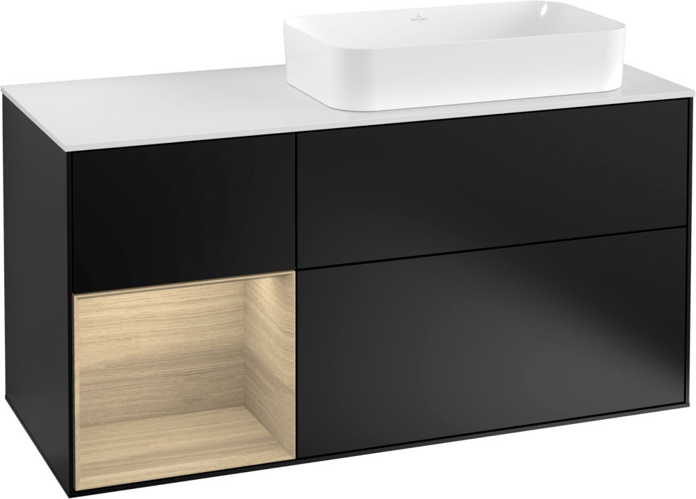 Villeroy & Boch Waschtischunterschrank Finion F271G 1200 mm Glossy White Lacquer mit Beleuchtung