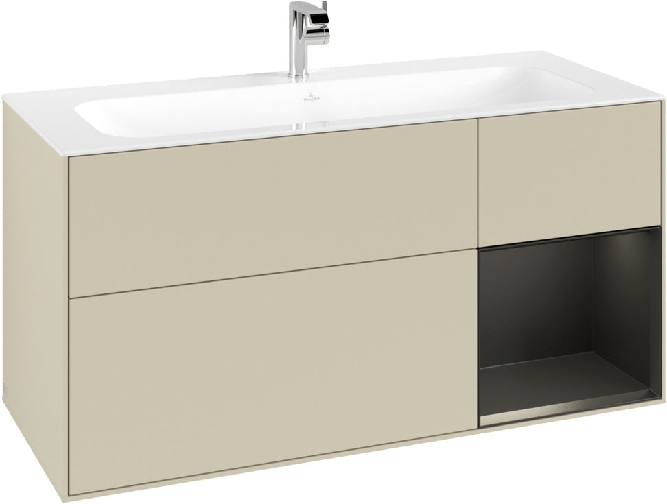 Villeroy & Boch Finion Waschbeckenunterschrank Glossy White Lacquer 1196 mm mit LED-Beleuchtung