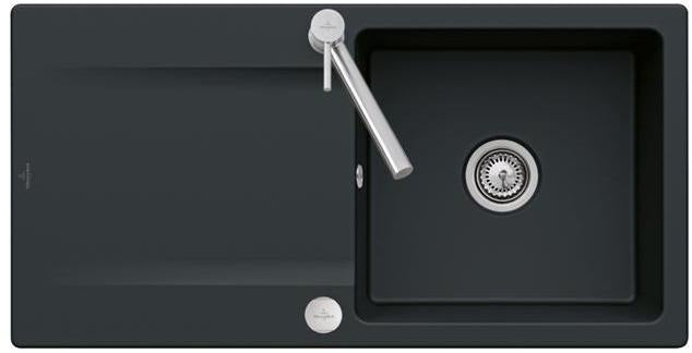 Villeroy & Boch Siluet 60 flat Einbauspüle TitanCeram Ebony CeramicPlus 980x490mm