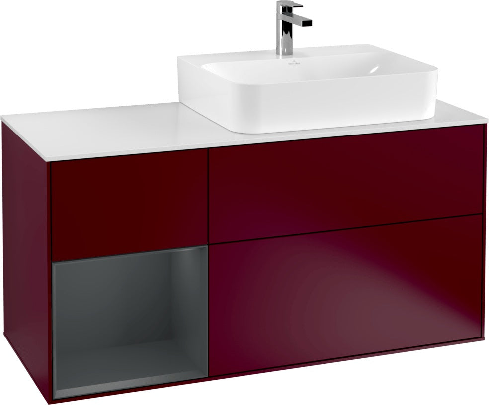 Villeroy & Boch Waschtischunterschrank Finion G141G 1200 mm Glossy White mit LED-Beleuchtung