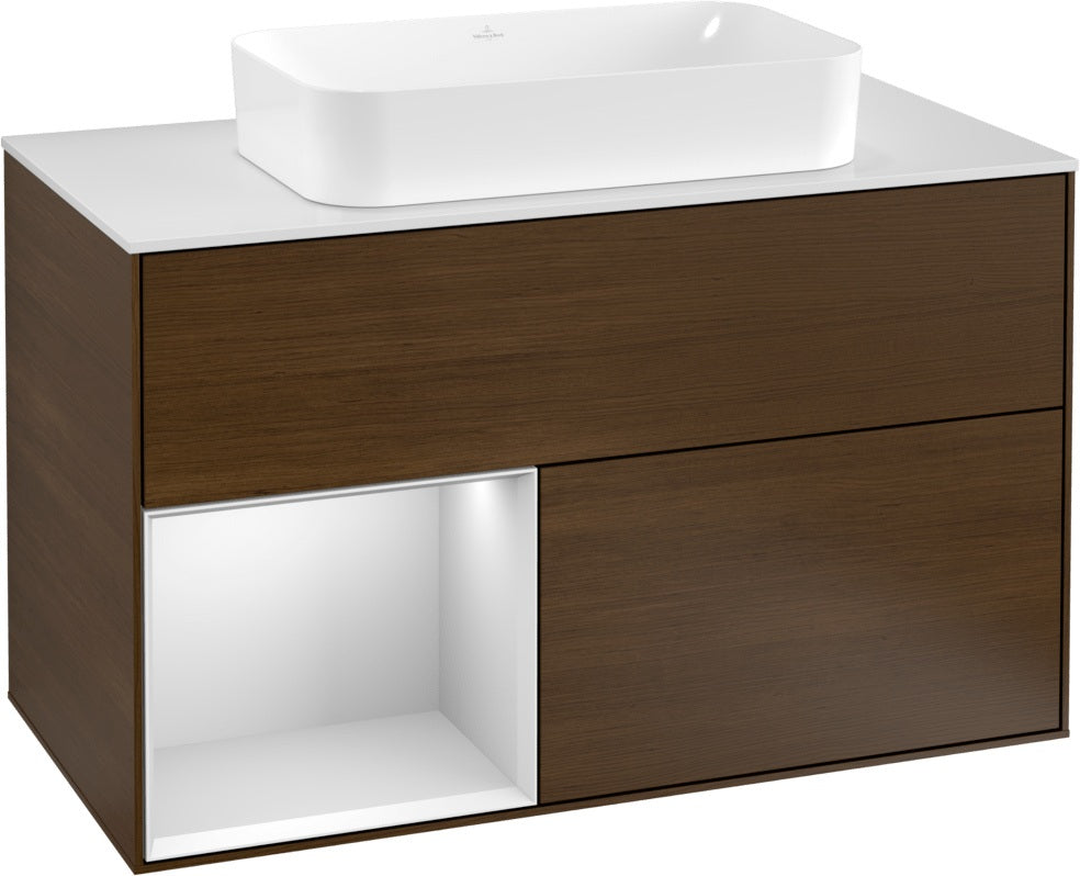 Villeroy & Boch Waschtischunterschrank Finion G241GF Glossy White Lacquer 1000 mm mit Beleuchtung