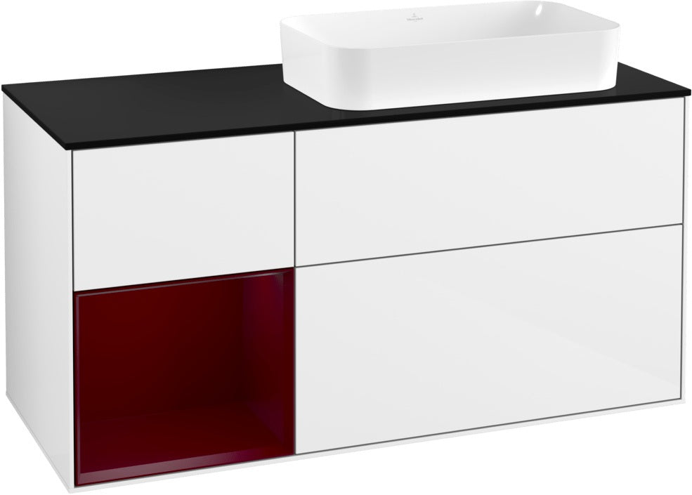 Villeroy & Boch Finion Waschtischunterschrank 120 cm Glossy White Lacquer mit Beleuchtung