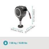 GARDENA Terrassen-Schlauchbox RollUp S 398 mm mit 15 m Schlauch und 360°-Drehung