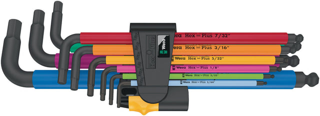 WERA Winkelschraubendrehersatz 950/9 Hex-Plus Multicolour Imperial 2, 9-teilig, zöllig, Kugelkopf