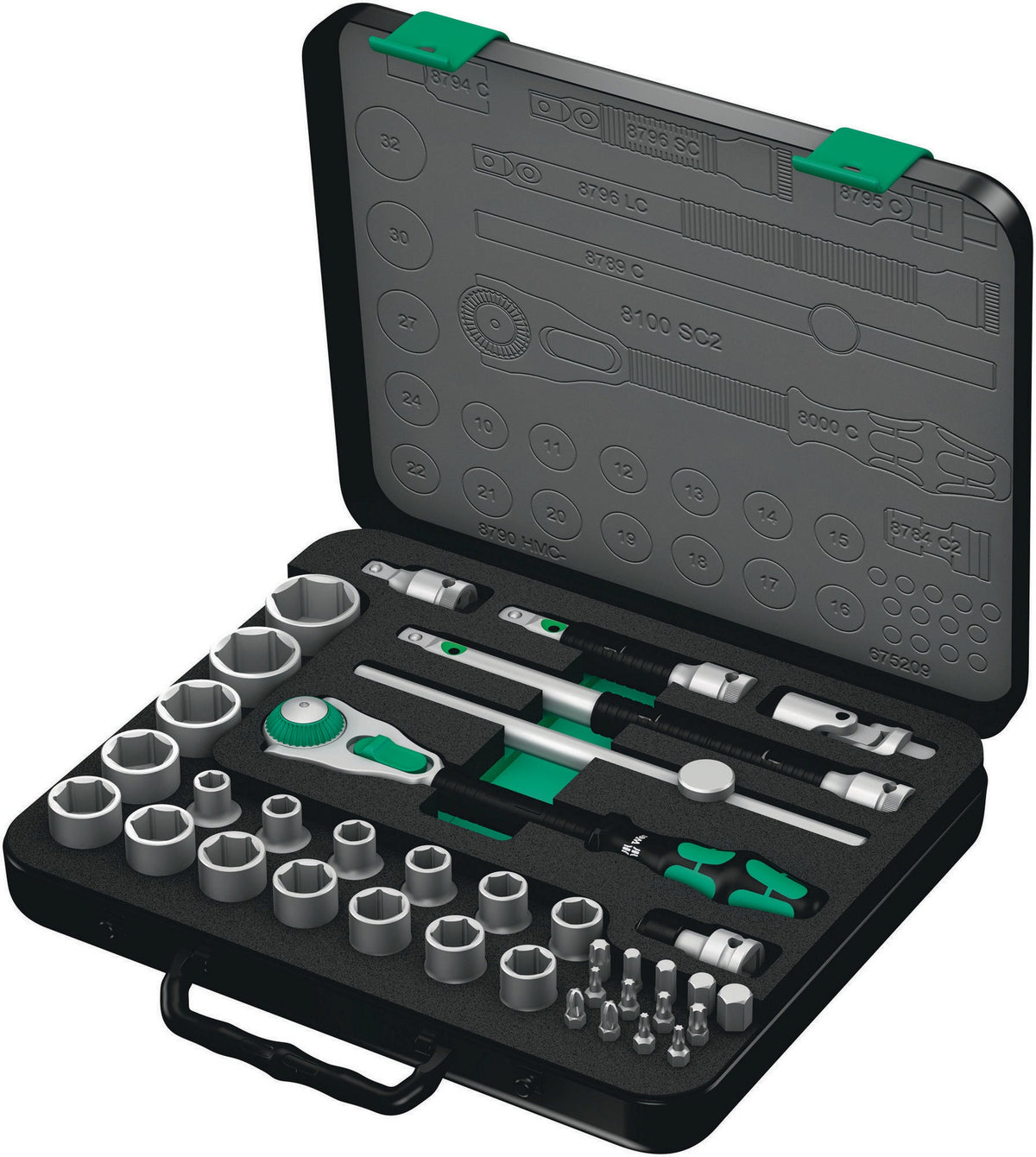 WERA Steckschlüsselsatz Zyklop Speed 37-teilig 1/2 Zoll SW 10-32 mm 6-Kant