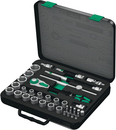 WERA Steckschlüsselsatz Zyklop Speed 37-teilig 1/2 Zoll SW 10-32 mm 6-Kant