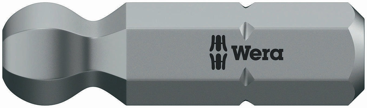 Wera Bit 842/1 Z Sechskant-Kugelkopf SW 2,5 mm, 1/4" Antrieb, CV-Molybdän, 25 mm lang