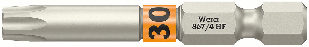 WERA Bit 867 TORX® HF 1/4 Zoll TX 10, 25 mm, mit Farbleitsystem, 10er-Pack