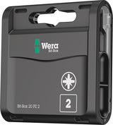 WERA Bitgroßpackung 1/4 Zoll PH 2 L.25mm DIN ISO 1173, Form C 6,3 – 20 Bits in Kunststoffbox