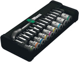 WERA Steckschlüsselsatz 8100 SA 7 Zyklop 28-tlg. 1/4 Zoll SW 5-13 mm mit 76-Zahn-Knarre