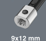 WERA Einsteckknarre 7772 A 1/4 Zoll 9x12 mm – Umschaltbar, Feinverzahnung 72 Zähne