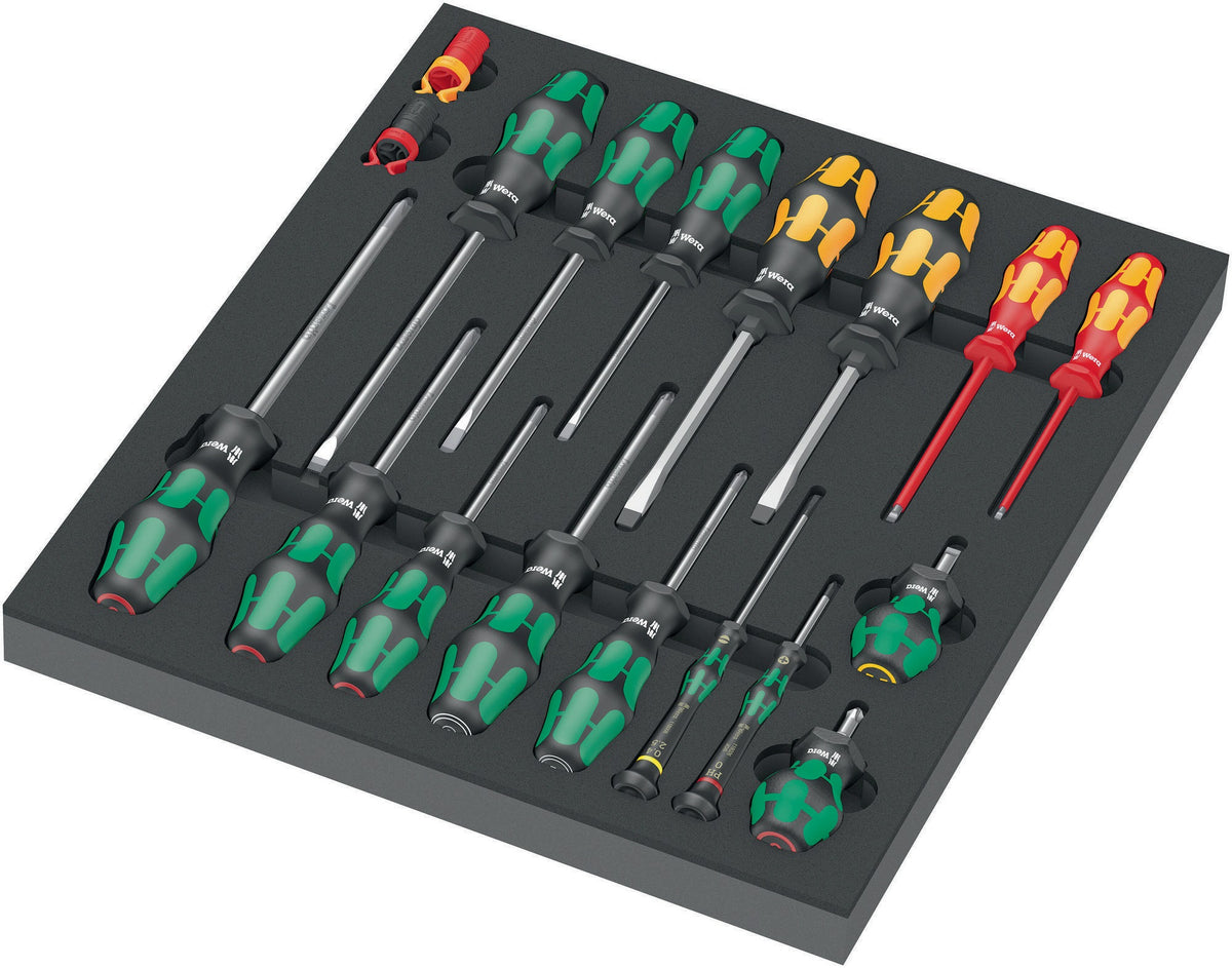 WERA Werkzeugmodul 9710 18-teilig mit Schaumstoffeinlage und Schraubendreher-Set