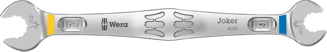 WERA Doppelmaulschlüssel Joker 6005 6x7 mm, Länge 112 mm, Maulstellung 7,5° – für engste Bauräume