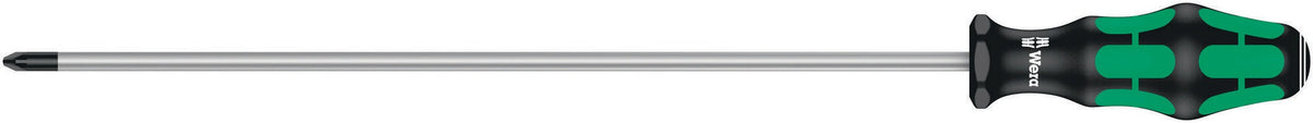 WERA Schraubendreher 355 PZ PZD 0 mit 2K-Kraftform-Griff und Rundklinge, 60 mm