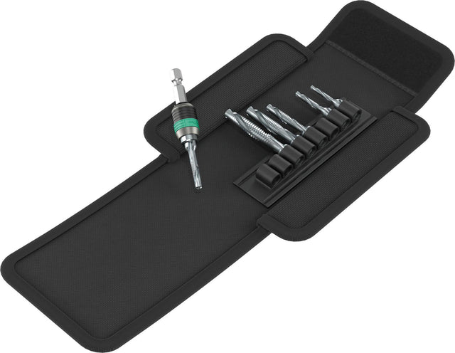 WERA Kombigewindebohrer-Bit-Satz 847/7 8-teilig 1/4 Zoll mit Falttasche