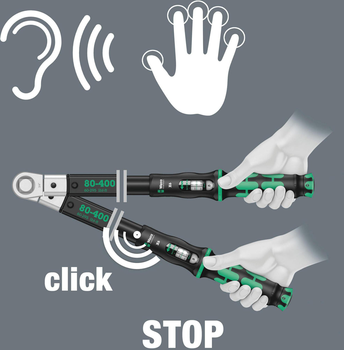 WERA Drehmomentschlüssel Click-Torque X 1, 2,5-25 Nm, 9x12 mm, automatisch auslösend, ±4 % Genauigkeit