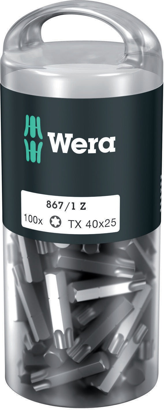 WERA Bitgroßpackung 851/1 Z PH 2, 100 Stück, 1/4 Zoll, 25 mm, DIN ISO 1173