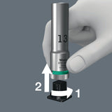 WERA Steckschlüsseleinsatzset Belt B Deep 1 9-teilig SW 8-19 mm Antrieb 10 mm (3/8″)